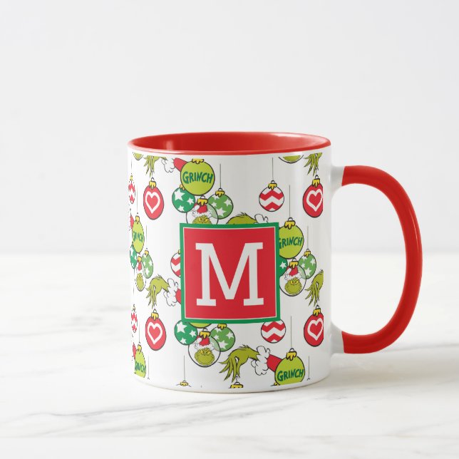 Grinch Ornament Pattern | Add Your Monogram Mug (Right)