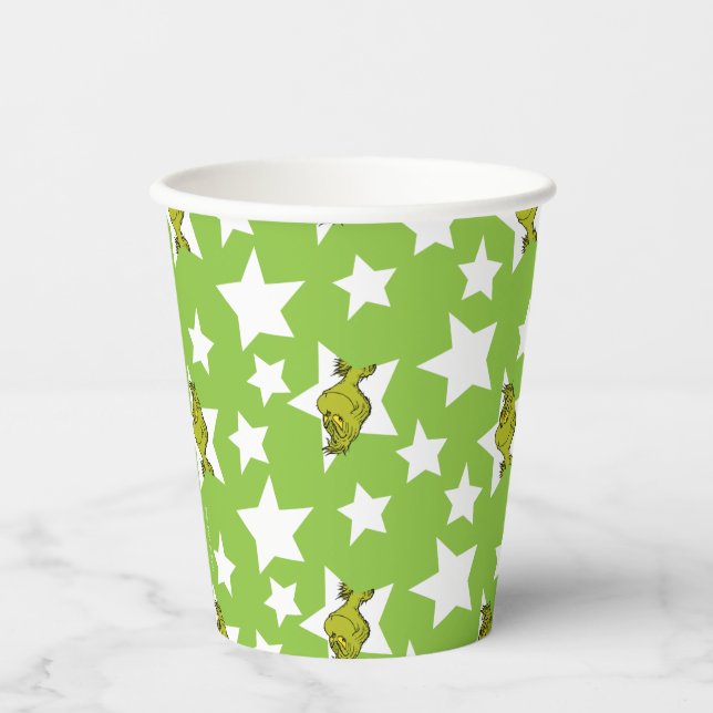 Grinch Peeking Star Pattern Paper Cups (Front)