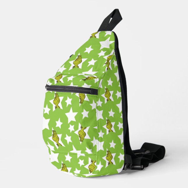 Grinch Peeking Star Pattern Sling Bag (Right Corner)