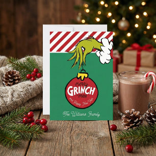 Grinch Personalised Ornament Holiday Card