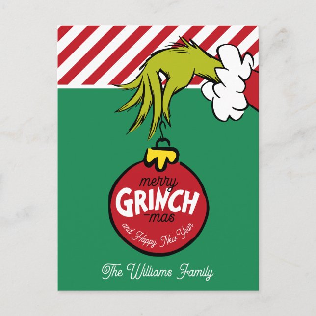 Grinch | Personalised Ornament Holiday Postcard (Front)