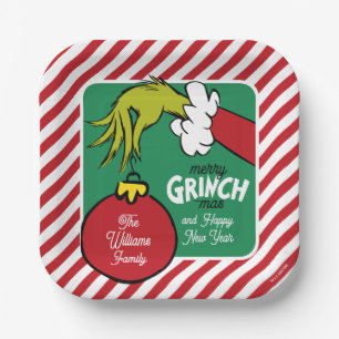 Grinch Personalized Ornament Paper Plate