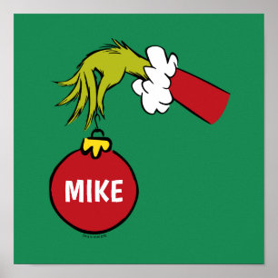 Grinch Personalized Ornament Poster