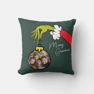 Grinch Personalized Ornament Throw Pillow