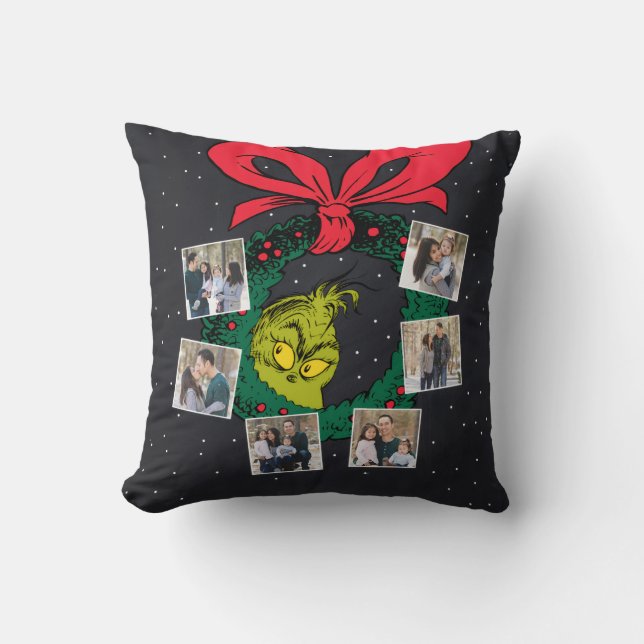 Grinch | Personalized Ornament Throw Pillow (Front)