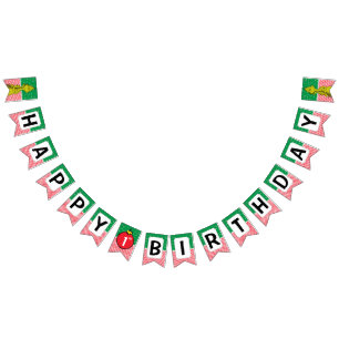 Grinch Red and Green Snowflake Birthday Bunting
