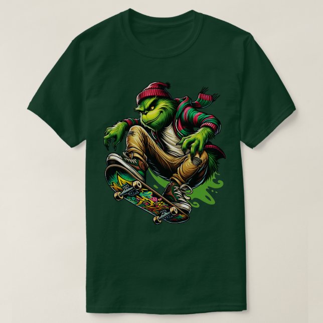 Grinch sk8 design T-Shirt (Design Front)