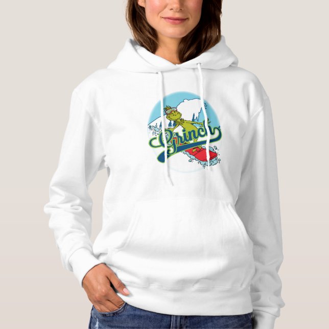 Grinch Snowboarding Hoodie (Front)