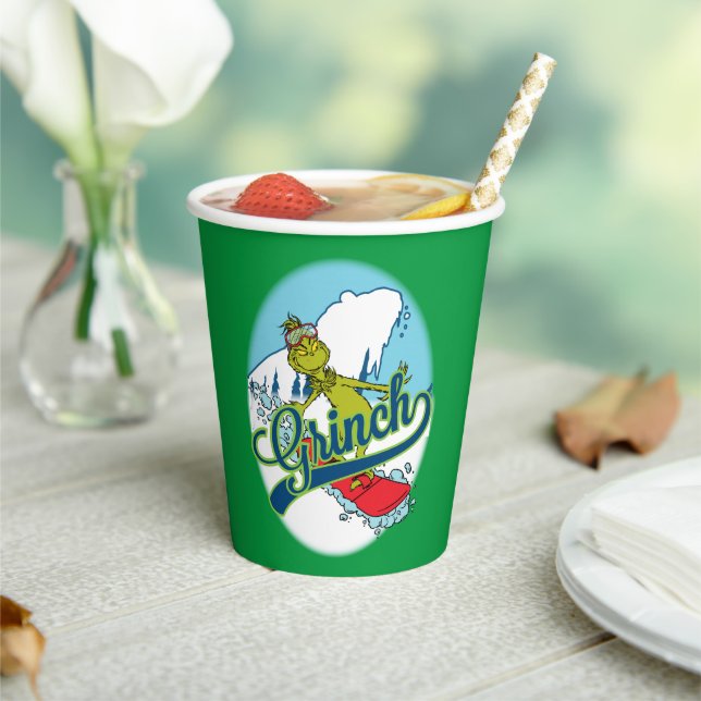 Grinch Snowboarding Paper Cups (Insitu)