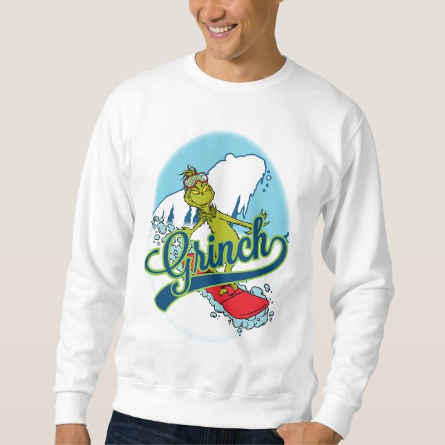 Grinch Snowboarding Sweatshirt (Front)
