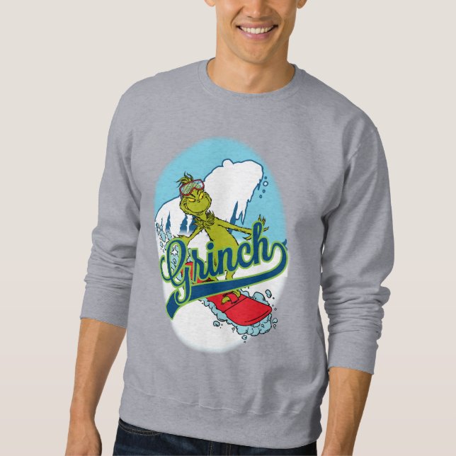 Grinch Snowboarding Sweatshirt (Front)