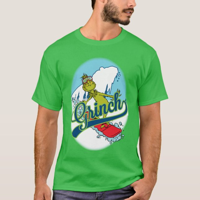 Grinch Snowboarding T-Shirt (Front)