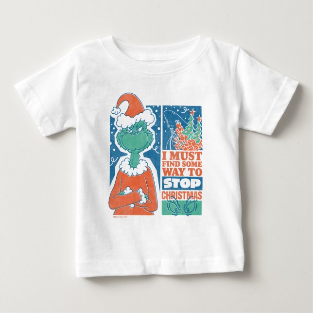 Grinch | Stop Christmas Vintage Graphic Baby T-Shirt (Front)