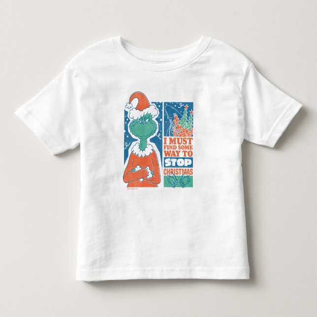Grinch | Stop Christmas Vintage Graphic Toddler T-Shirt (Front)