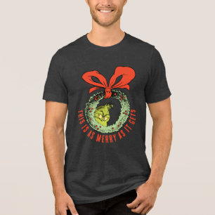 Grinch   This Is As Merry As It Gets Tri-Blend Shirt