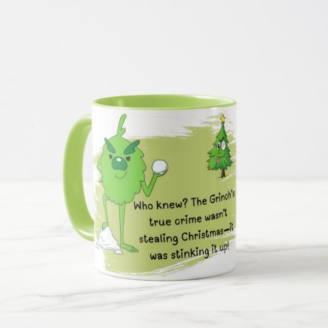 Grinch Vibes Coffee Mug - Perfectly Playful Sips (Front Left)
