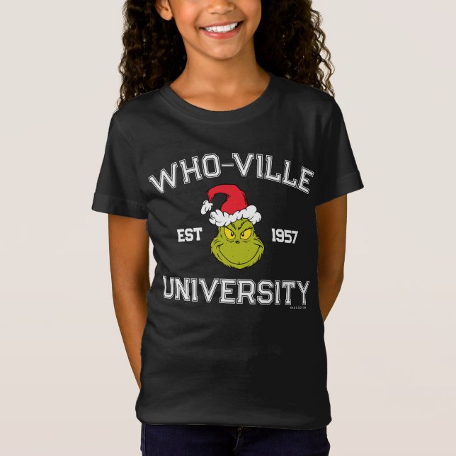 Grinch | Who-ville University Est 1957 T-Shirt (Front)