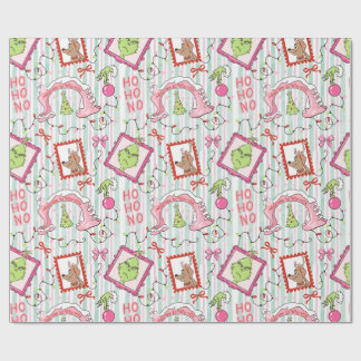 Grinchmas in Who-ville pink and green wrapping pap Wrapping Paper