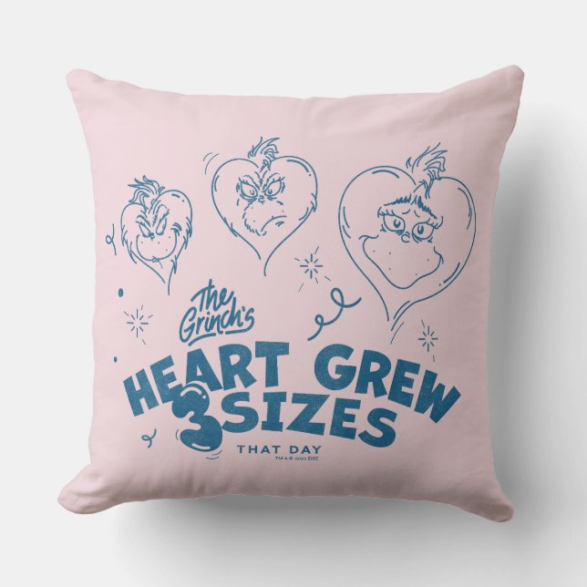 Grinch's Heart Grew 3 Sizes Cushion (Front)