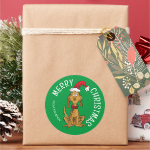 Grinch's Max Santa Claus Hat Classic Round Sticker