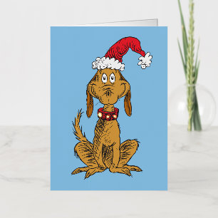 Grinch's Max Santa Claus Hat Foil Greeting Card