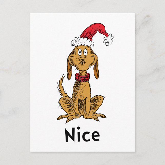 Grinch's Max | Santa Claus Hat Postcard (Front)