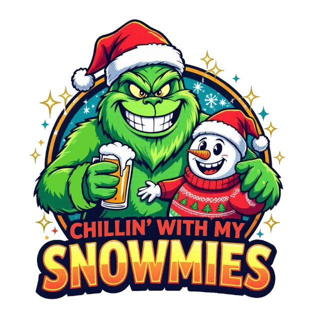Grinchy Bigfoot chillin With My Snowmies Sweatshirt (Creator Uploaded)