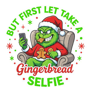 Grinchy Bigfoot Gingerbread Selfie Sweatshirt