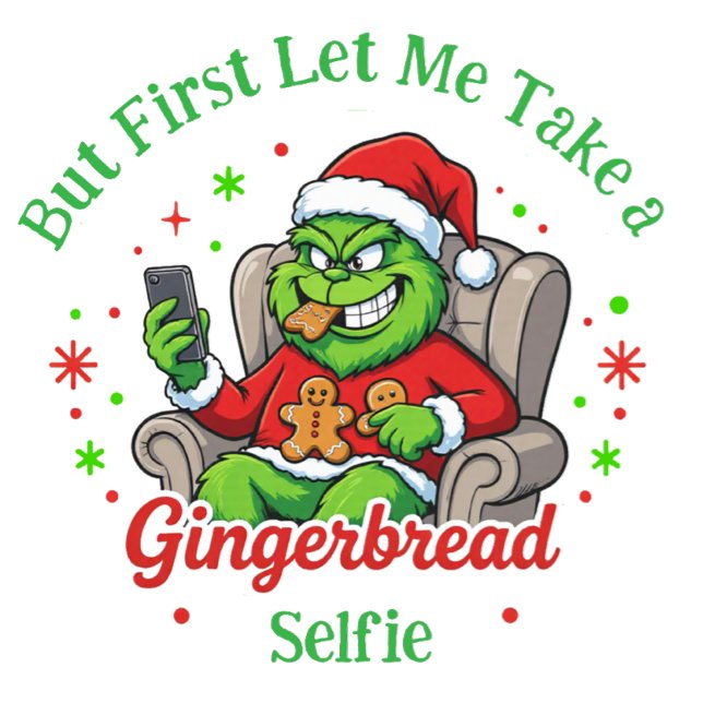 Grinchy Bigfoot Gingerbread Selfie Sweatshirt (Creator Uploaded)