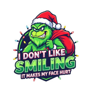 Grinchy Bigfoot I Don't Like Smiling Sweatshirt