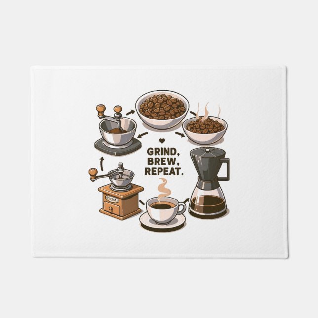 Grind Brew Repeat Doormat (Front)
