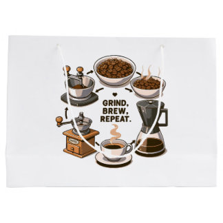 Grind Brew Repeat Large Gift Bag
