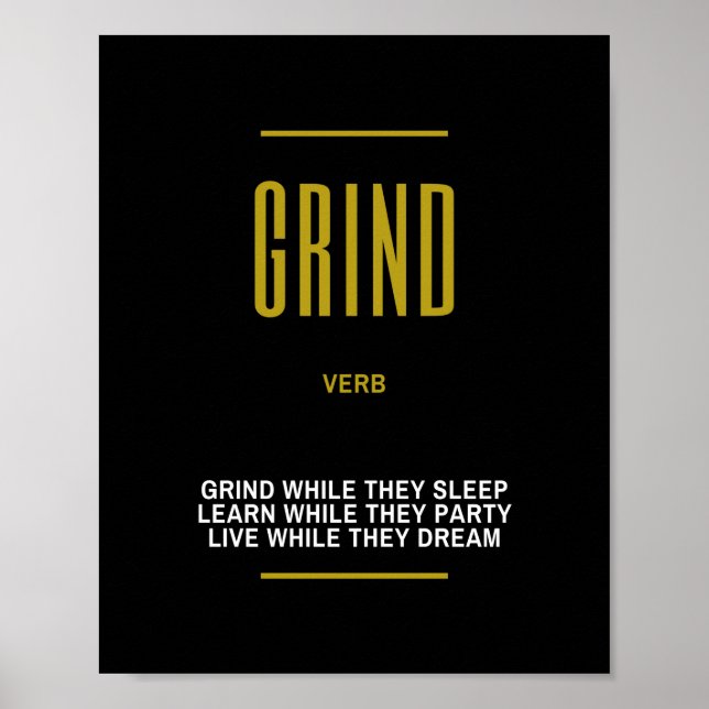 Grind Inspirational Quote On Success Poster (Front)