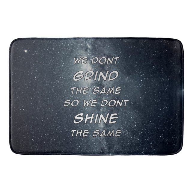 Grind & Shine Stars Motivational Inspiration Bath Mat (Front)