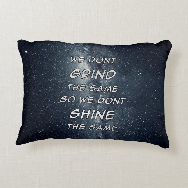 Grind & Shine Stars Motivational Inspiration Decorative Cushion (Back)