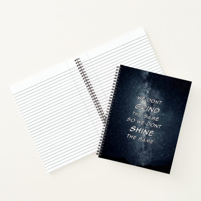Grind & Shine Stars Motivational Inspiration Notebook (Inside)
