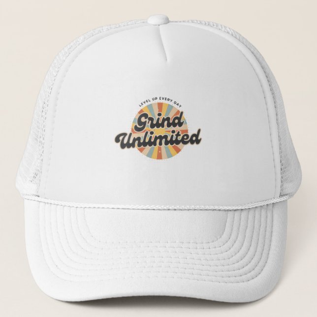 Grind Unlimited Vintage Gamer Trucker Hat (Front)
