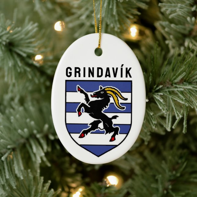 Grindavík Coat of Arms - Iceland Ceramic Tree Decoration (Tree)