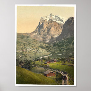 Grindelwald and Mount Wetterhorn, Bernese Oberland Poster