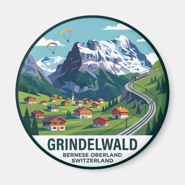 Grindelwald Switzerland Magnet (Front)