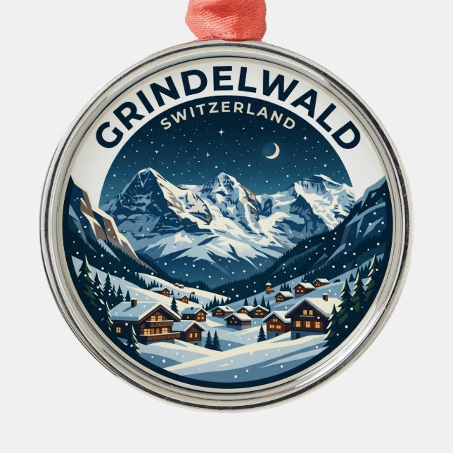GRINDELWALD Switzerland Metal Tree Decoration (Front)