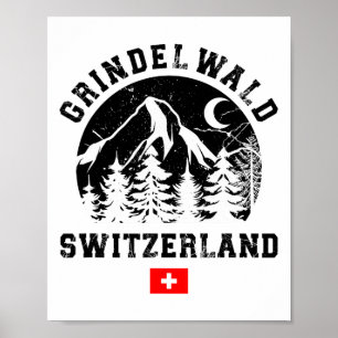 Grindelwald Switzerland Ski Resort Alps Alpine Ski Poster