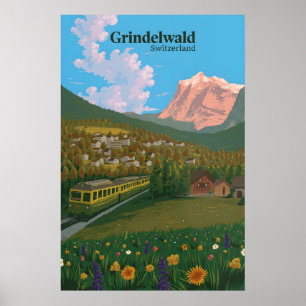 Grindelwald Switzerland Travel Poster