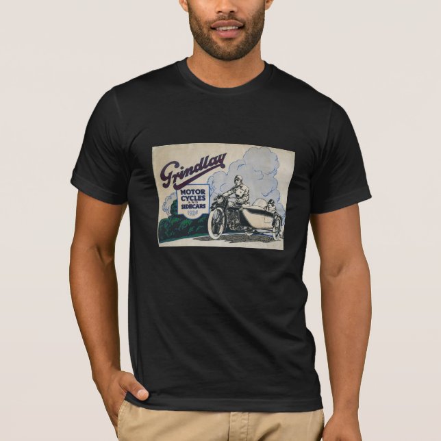 GRINDLAY MOTORCYCLE & SIDECARS. T-Shirt (Front)