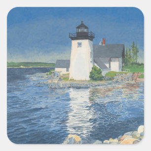 Grindle Point Lighthouse Square Sticker