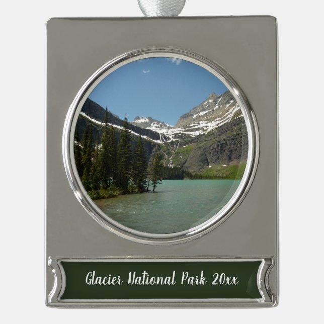 Grinnell Lake at Glacier National Park Silver Plated Banner Ornament (Front)