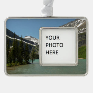 Grinnell Lake at Glacier National Park Silver Plated Framed Ornament