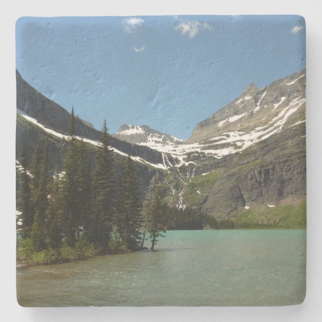 Grinnell Lake at Glacier National Park Stone Coaster (Front)