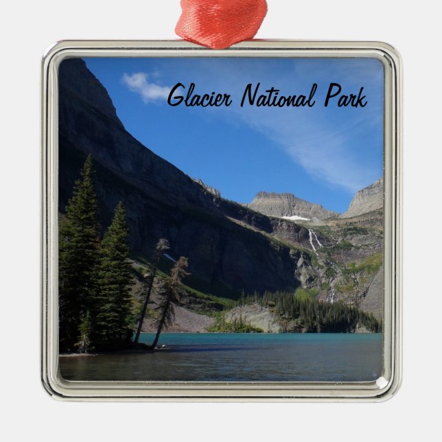 Grinnell Lake - Glacier National Park Metal Tree Decoration (Front)