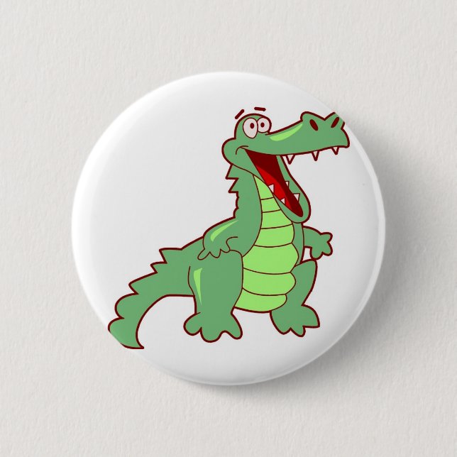 Grinning Alligator 6 Cm Round Badge (Front)